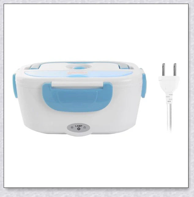 Portable Heated Electric Lunch Box in various colours - green, blue, orange, and pink