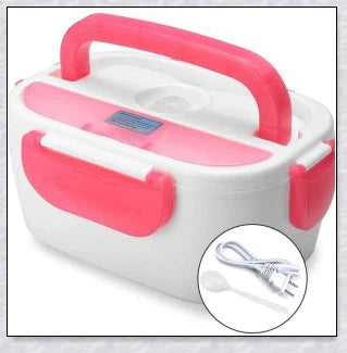 Portable Heated Electric Lunch Box in various colours - green, blue, orange, and pink