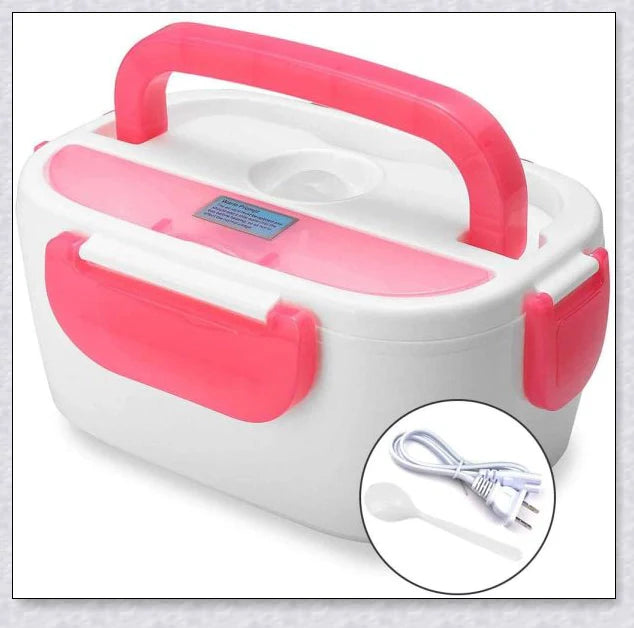 Portable Heated Electric Lunch Box in various colours - green, blue, orange, and pink