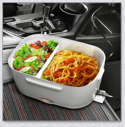 Portable Heated Electric Lunch Box in various colours - green, blue, orange, and pink
