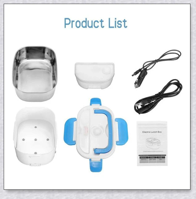 Portable Heated Electric Lunch Box in various colours - green, blue, orange, and pink