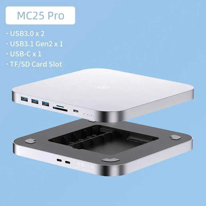 Hagibis USB-C Hub with Dual Hard Drive Enclosure for Mac Mini M1 and M2