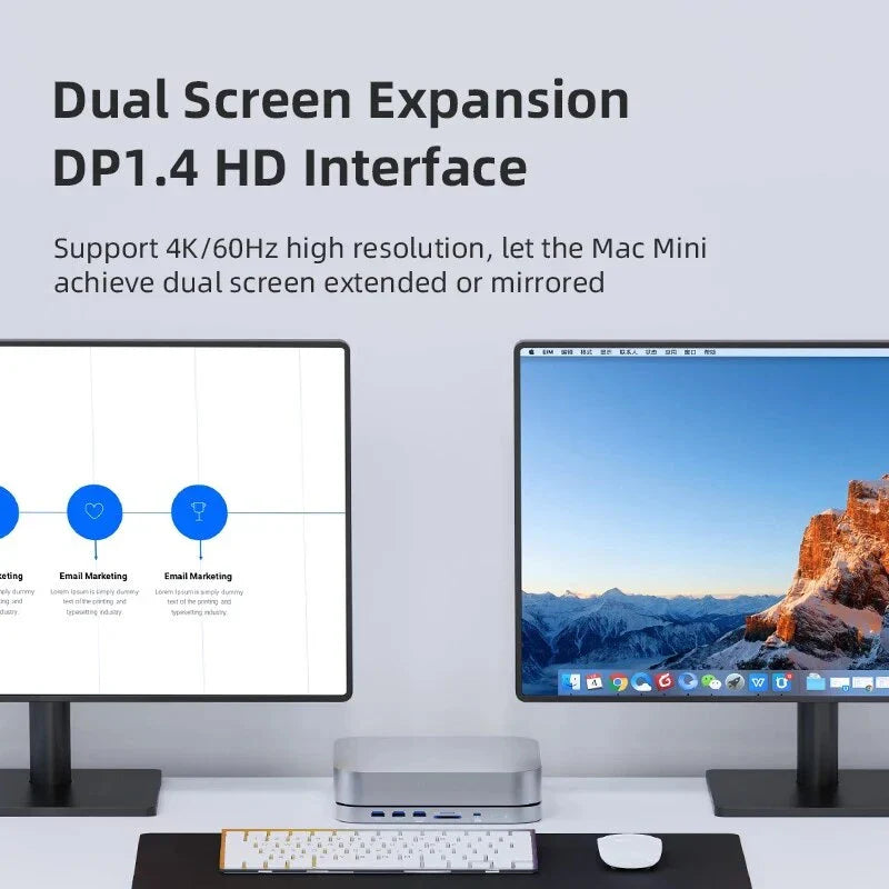 Hagibis USB-C Hub with Dual Hard Drive Enclosure for Mac Mini M1 and M2