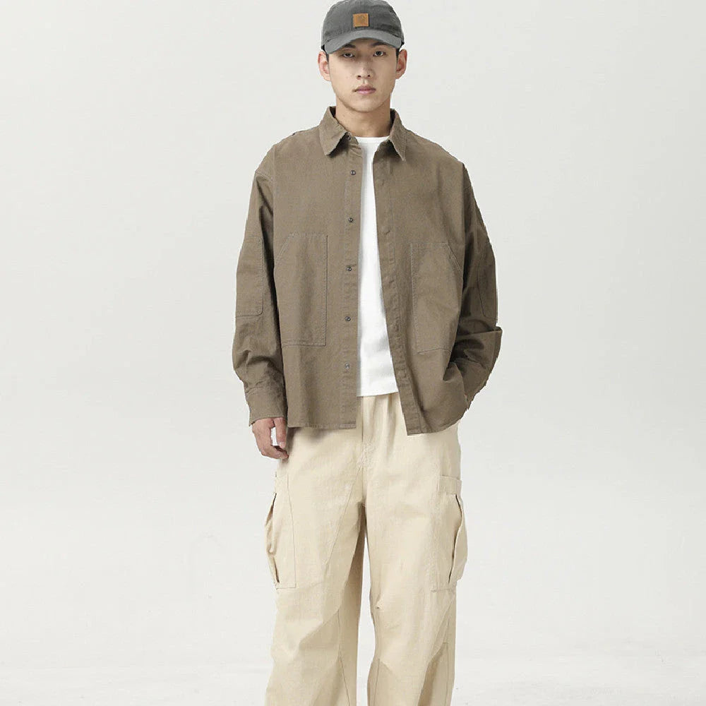Stylish men's drawstring baggy straight trousers in black and milky white colours