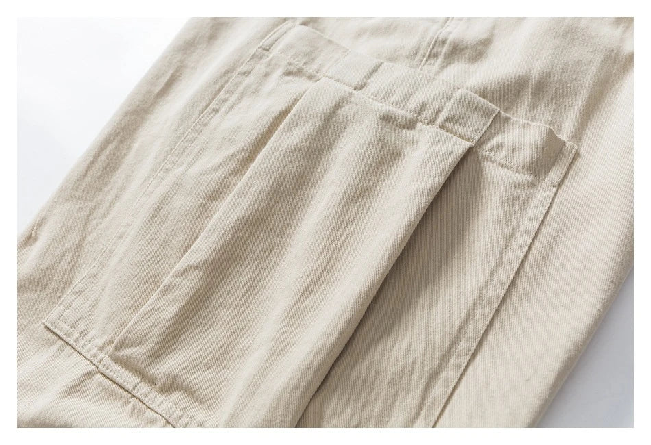Stylish men's drawstring baggy straight trousers in black and milky white colours