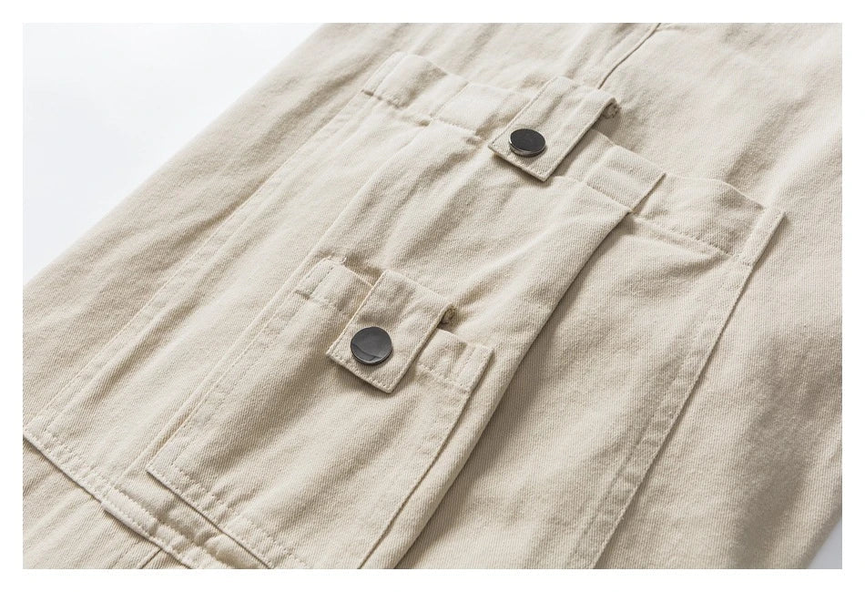 Stylish men's drawstring baggy straight trousers in black and milky white colours
