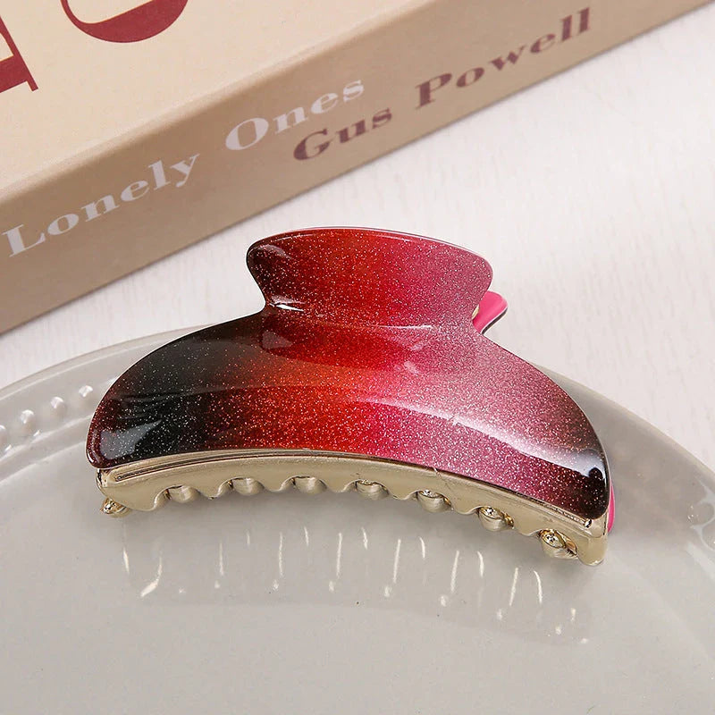 Fashion Large Acrylic Gradient Hair Claw - Elegant and Secure Hair Accessory for Women