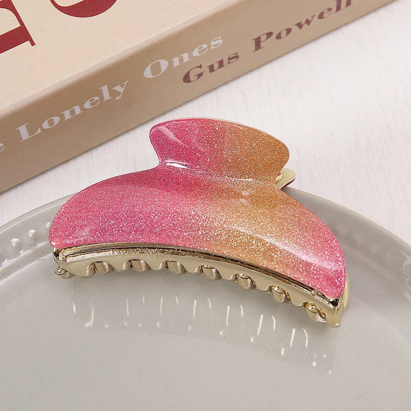 Fashion Large Acrylic Gradient Hair Claw - Elegant and Secure Hair Accessory for Women