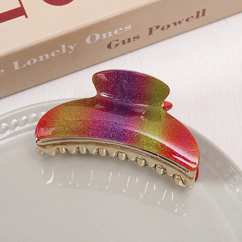 Fashion Large Acrylic Gradient Hair Claw - Elegant and Secure Hair Accessory for Women