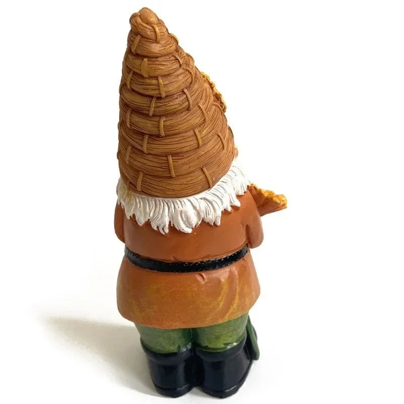Sunflower Gnome Resin Garden Statue - Charming Beekeeper Decoration for Outdoor Spaces