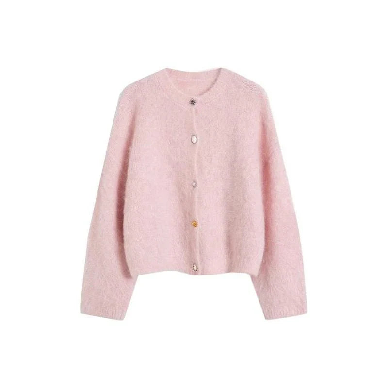 A stylish and cosy alpaca blend cardigan with a sophisticated design, perfect for transitioning between casual and office wear.
