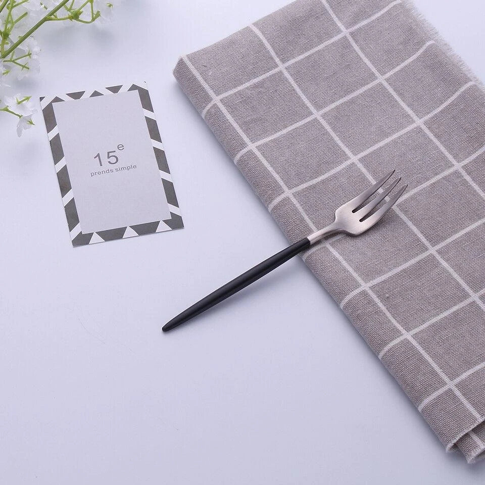 304 Stainless Steel Fork with Colourful Short Handle - Elegant Cutlery for Sophisticated Dining