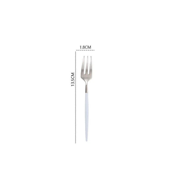 304 Stainless Steel Fork with Colourful Short Handle - Elegant Cutlery for Sophisticated Dining