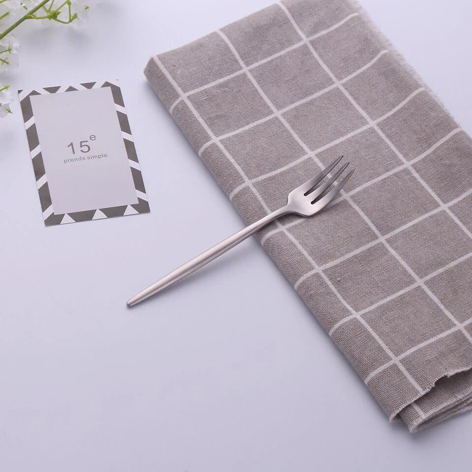 304 Stainless Steel Fork with Colourful Short Handle - Elegant Cutlery for Sophisticated Dining