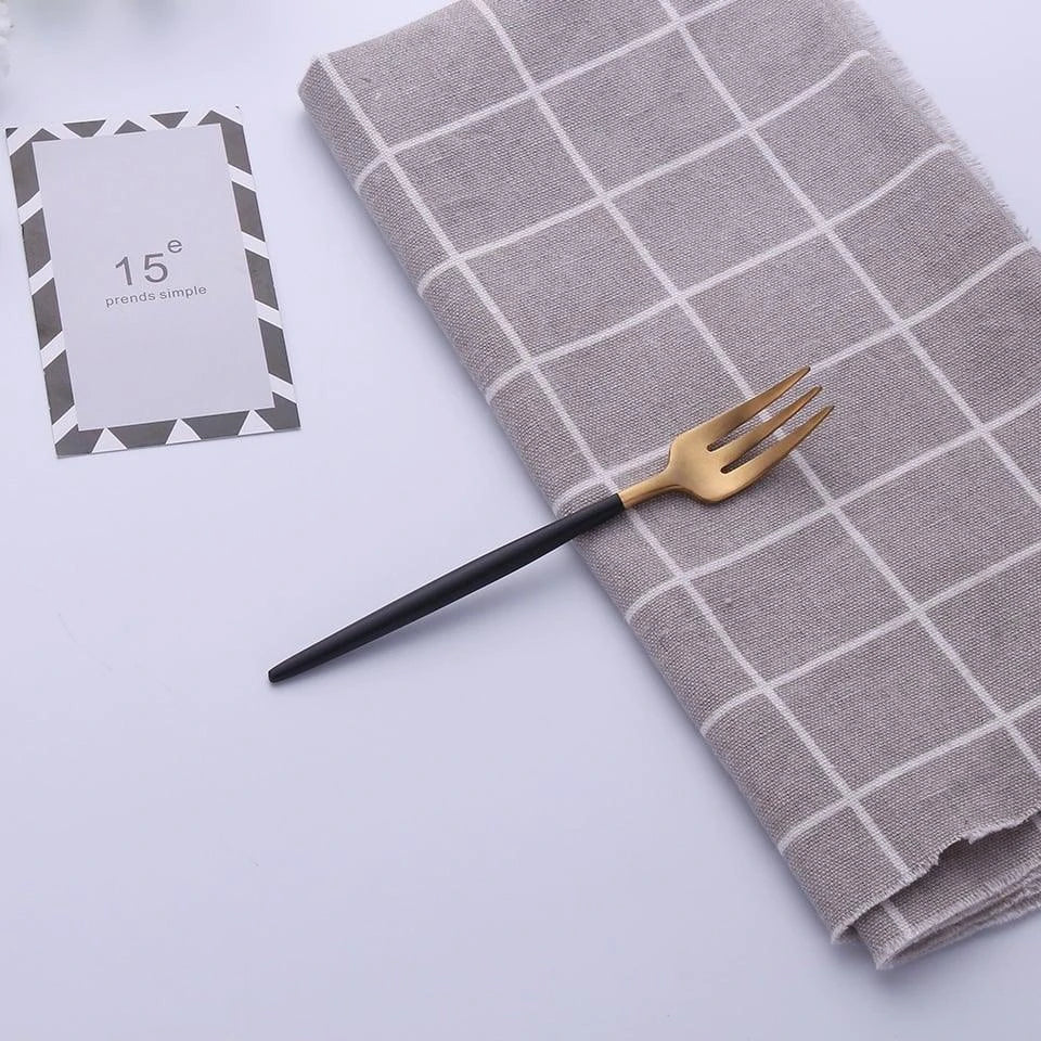 304 Stainless Steel Fork with Colourful Short Handle - Elegant Cutlery for Sophisticated Dining