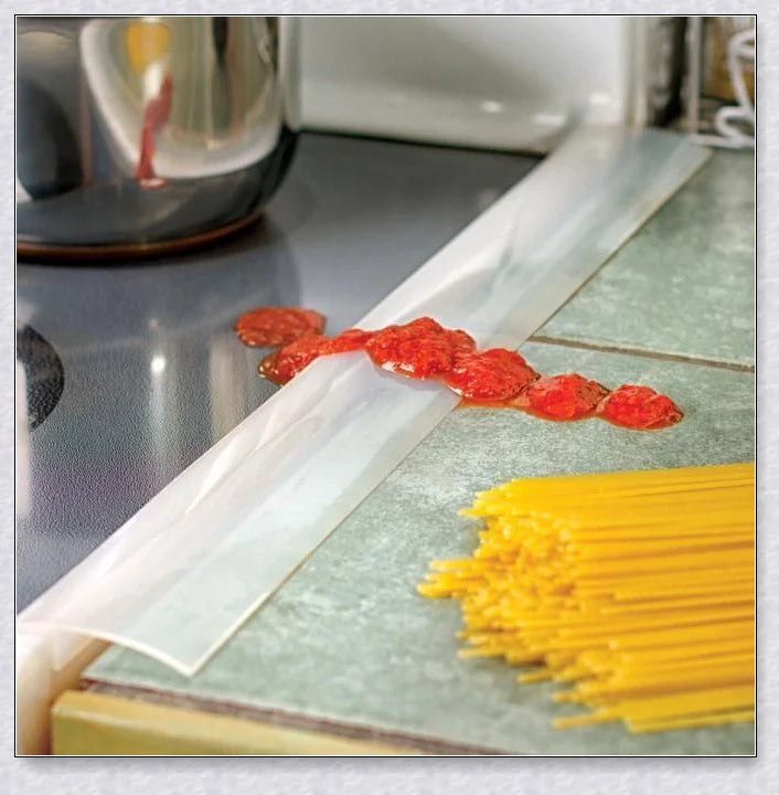 Stove Counter Gap Covers in silicone material, designed to prevent small items and spills from falling between the stove and countertop
