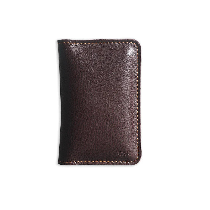 Premium leather business card holder in various colours, designed for professional men and women