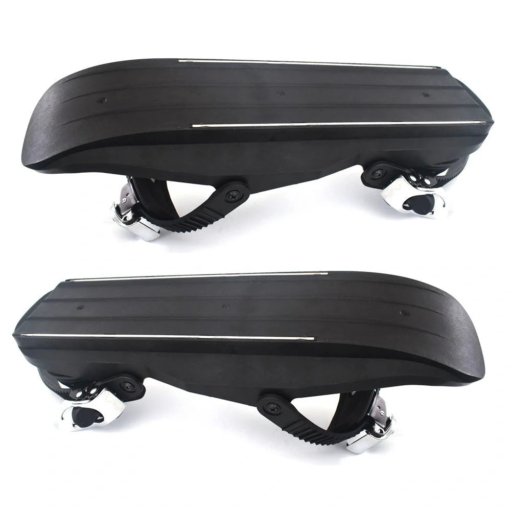 Black adjustable mini short ski skates for freestyle snowboarding