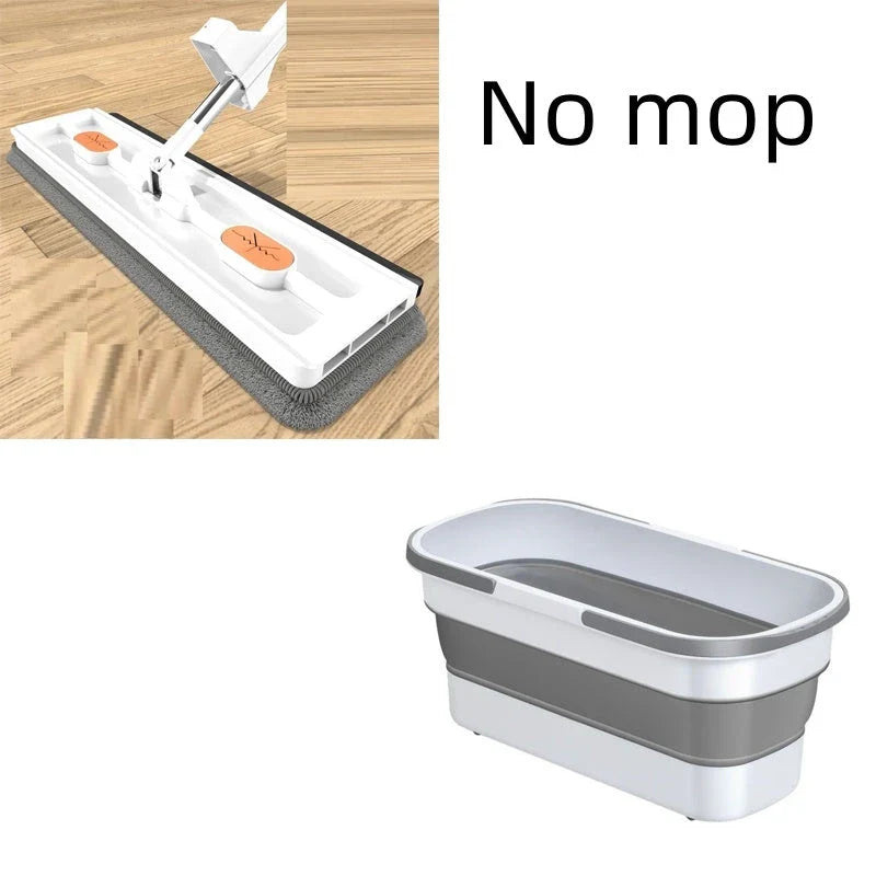 Premium 360° Rotating Flat Mop with Stainless Steel Handle and Self-Dewatering Scraper for Effortless Floor Cleaning