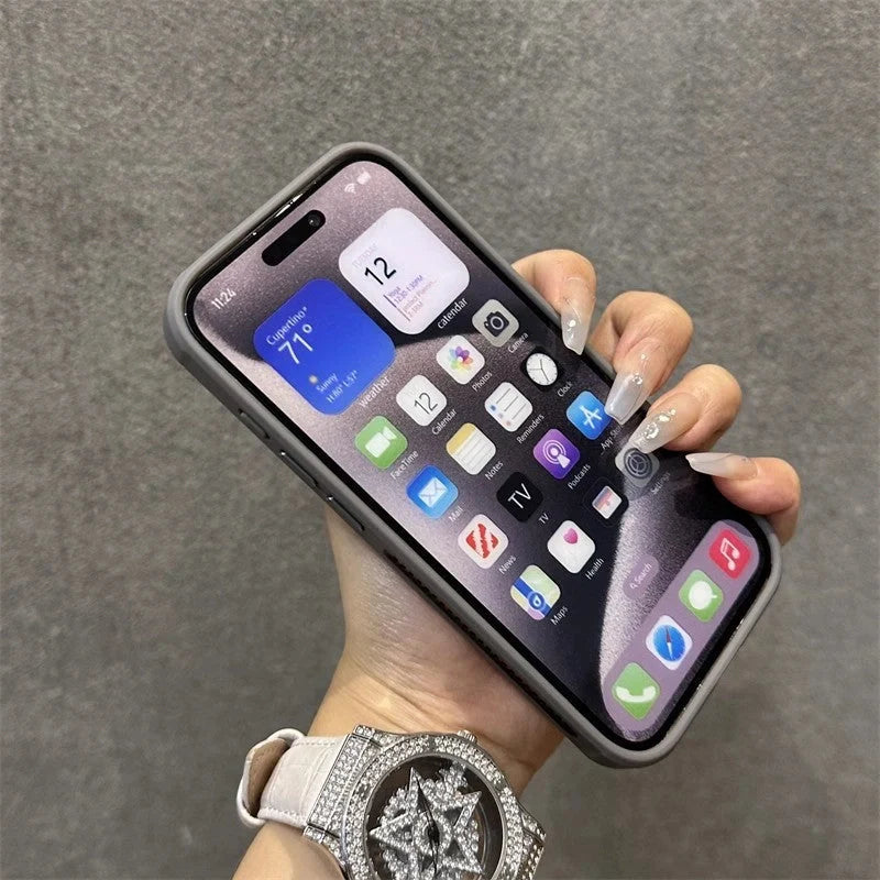 Breathable heat dissipation mesh case for ApplePhone with matte cooling metal lens ring