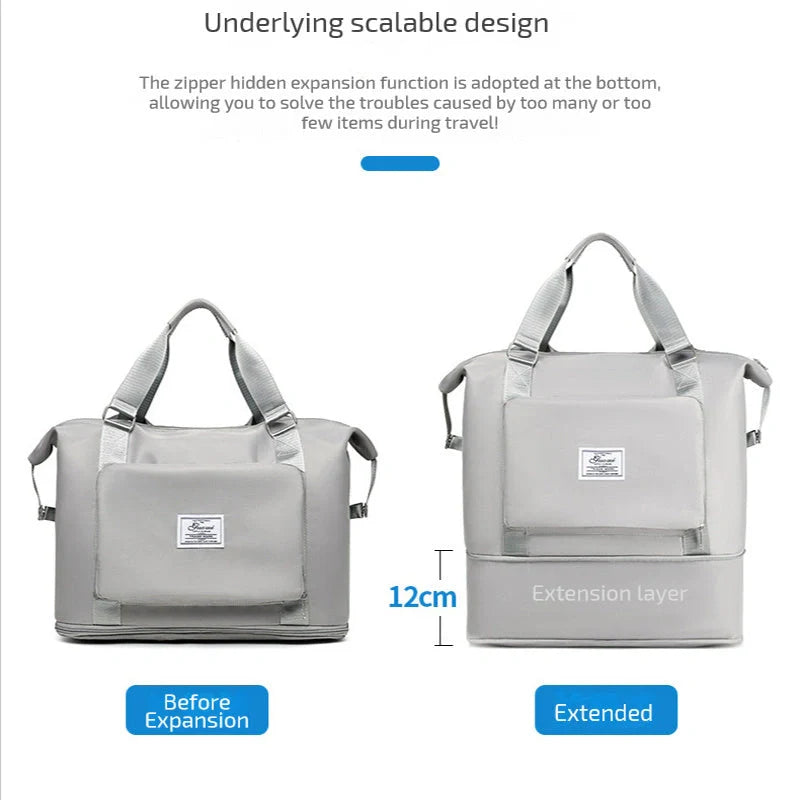 Folding travel bag for women in various colours, lightweight and durable Oxford cloth