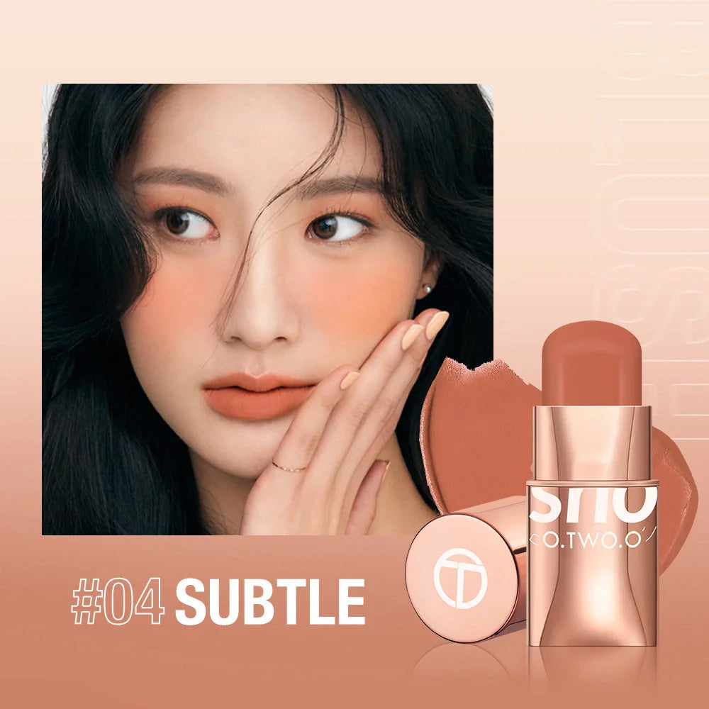 Nourishing Natural Blush Stick in various shades, offering a smooth, radiant complexion