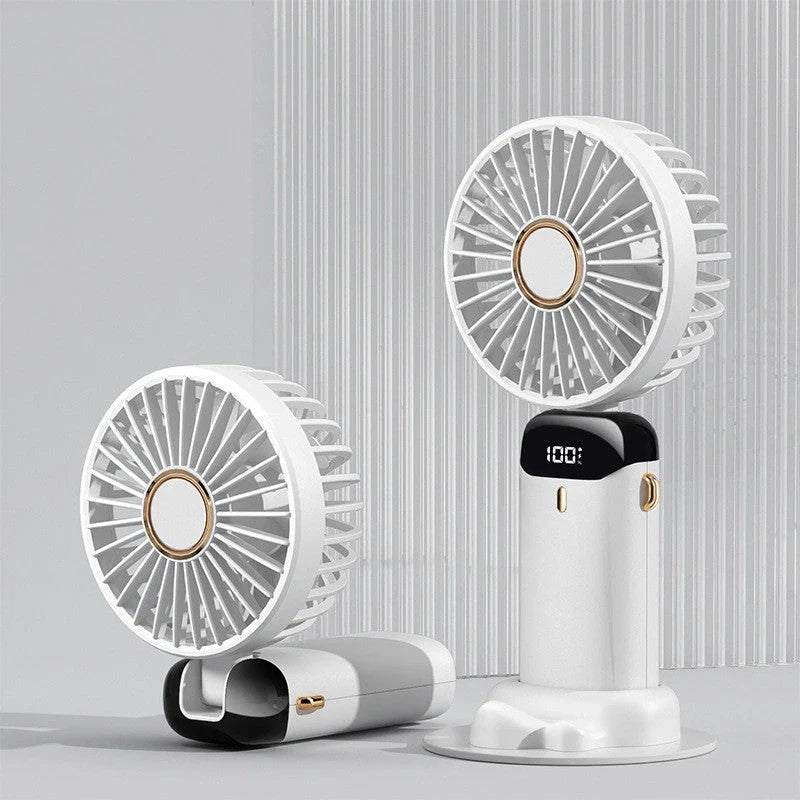 Powerful USB-rechargeable mini fan with foldable design, adjustable airflow, and long-lasting battery for cooling comfort anywhere