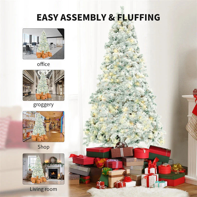 Premium artificial Christmas tree with realistic snow-like accents, providing a captivating winter wonderland effect for your holiday decor