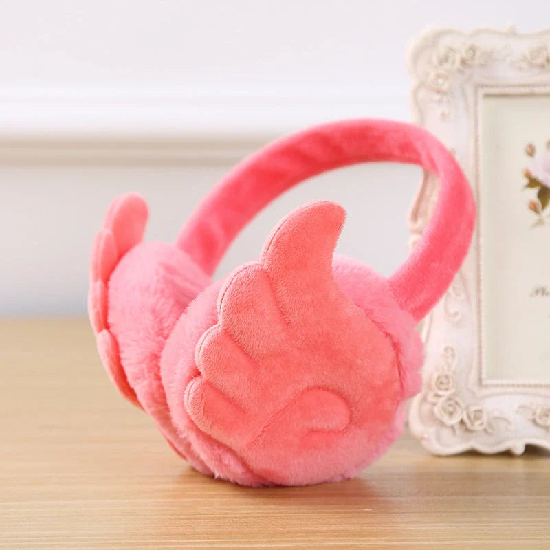 Girls plush earmuffs in various colours for winter warmth