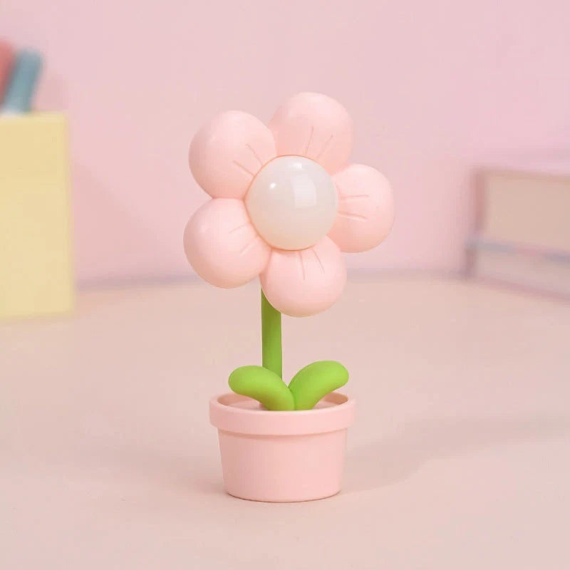 Mini Flower Night Lamp with warm LED light and cute flower design