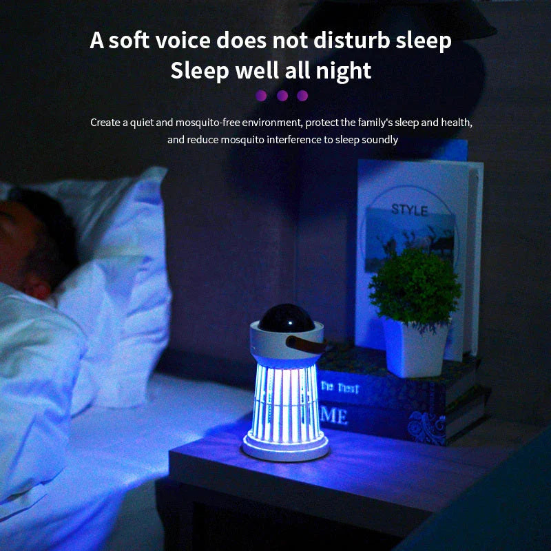 Portable 2-in-1 Mosquito Killer Lamp with Star Ceiling Projection for Indoor and Outdoor Use