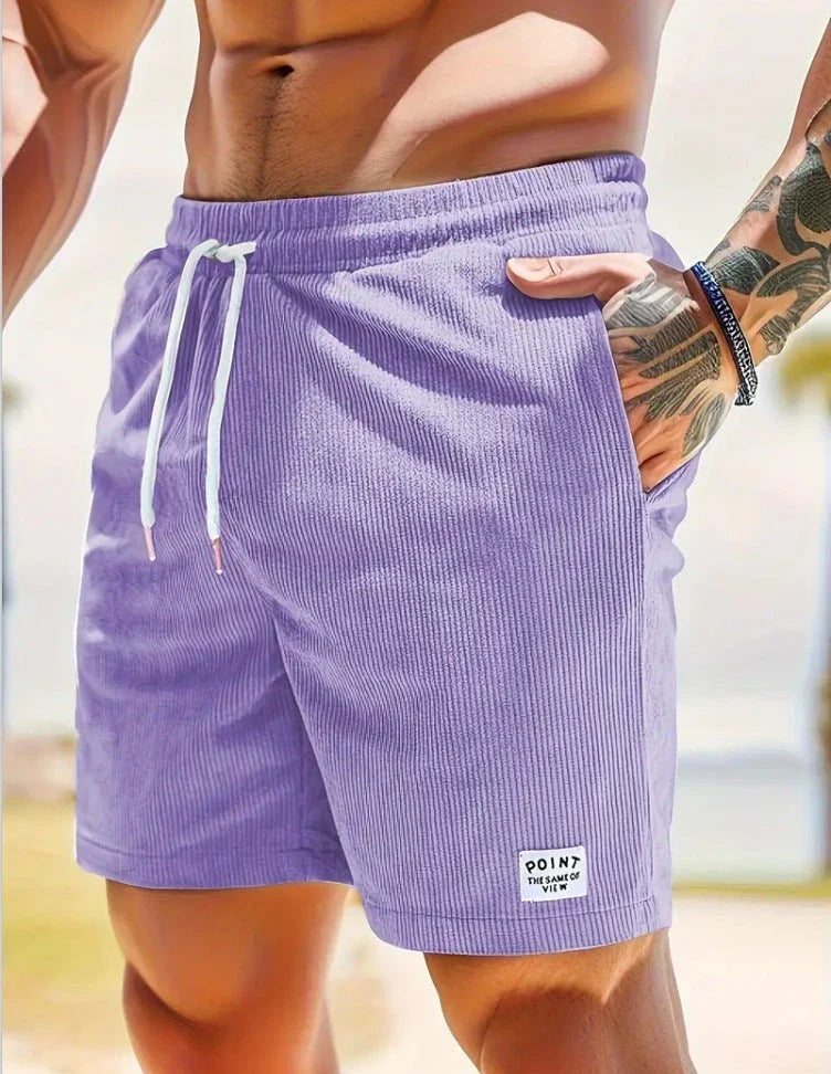 Comfortable and stylish corduroy drawstring shorts in various colors for summer wear