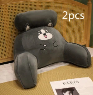 Plush lumbar cushion with ergonomic design for comfortable back and neck support on sofa, chair, and bed