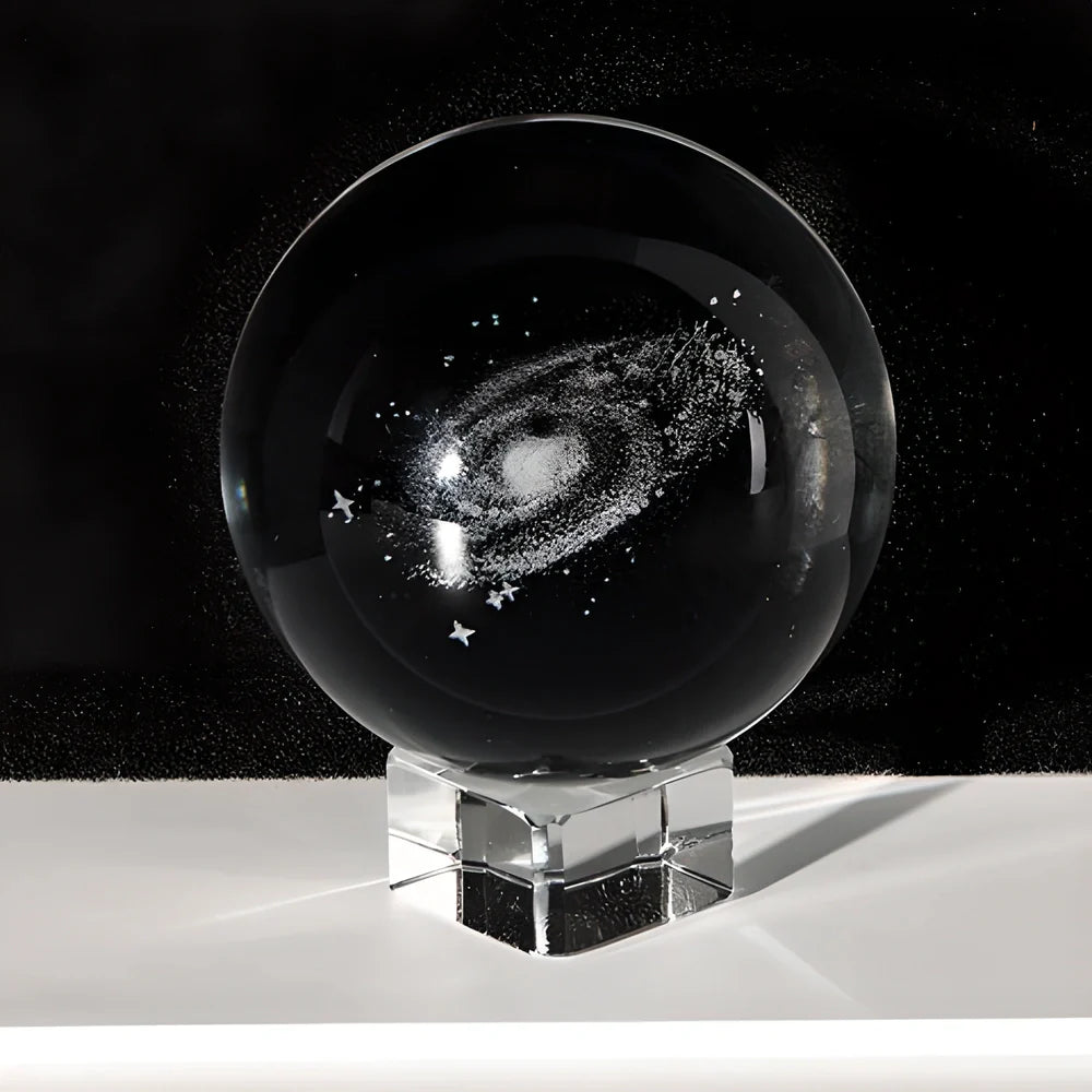 3D Decorative Crystal Galaxy Sphere - An Enchanting Celestial Accent for Your Home
