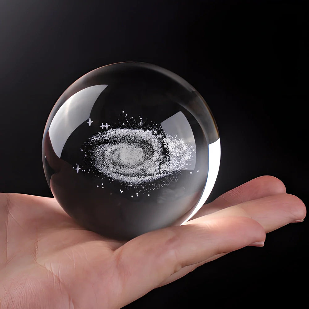 3D Decorative Crystal Galaxy Sphere - An Enchanting Celestial Accent for Your Home