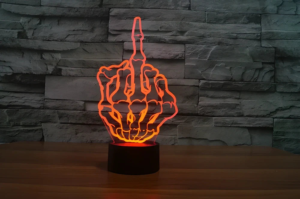 3D Visual LED Night Lights creating an optical illusion of a 3D hologram with colour-changing capabilities