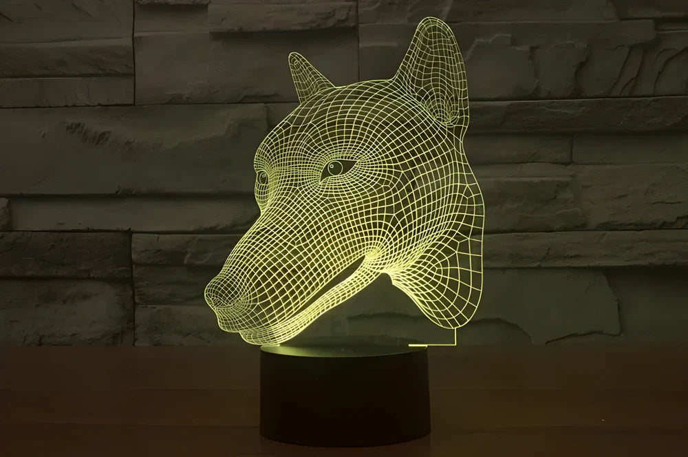 3D Visual LED Night Lights creating an optical illusion of a 3D hologram with colour-changing capabilities