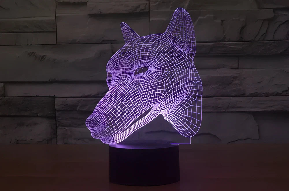 3D Visual LED Night Lights creating an optical illusion of a 3D hologram with colour-changing capabilities