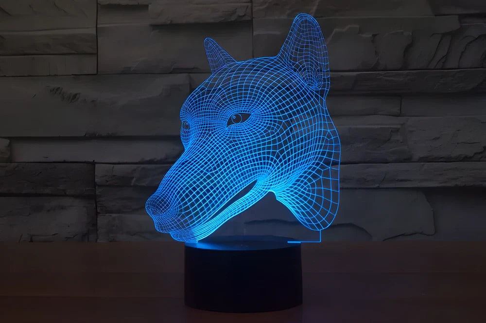 3D Visual LED Night Lights creating an optical illusion of a 3D hologram with colour-changing capabilities