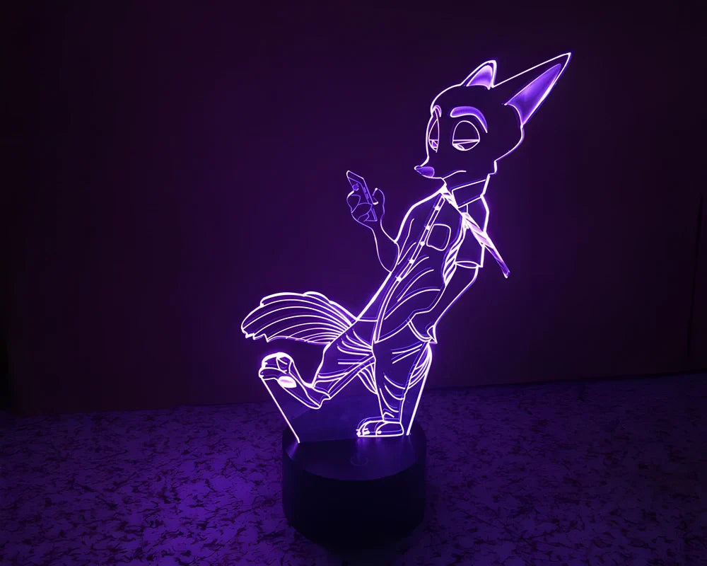 3D Visual LED Night Lights creating an optical illusion of a 3D hologram with colour-changing capabilities