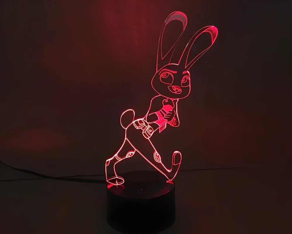 3D Visual LED Night Lights creating an optical illusion of a 3D hologram with colour-changing capabilities