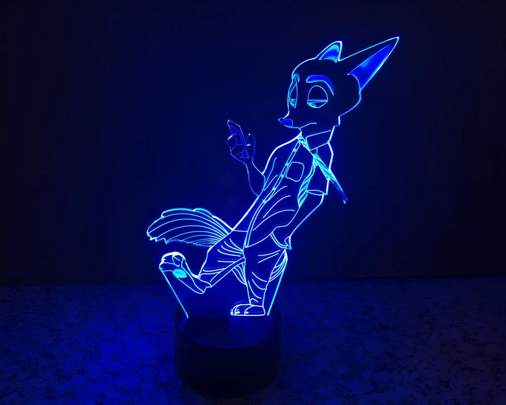 3D Visual LED Night Lights creating an optical illusion of a 3D hologram with colour-changing capabilities