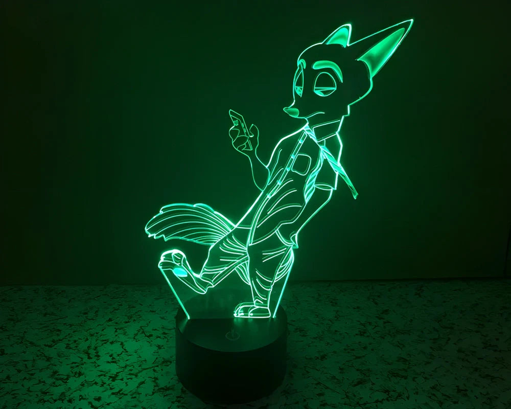 3D Visual LED Night Lights creating an optical illusion of a 3D hologram with colour-changing capabilities