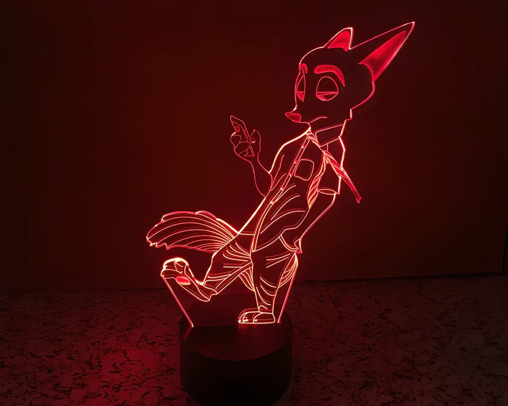 3D Visual LED Night Lights creating an optical illusion of a 3D hologram with colour-changing capabilities