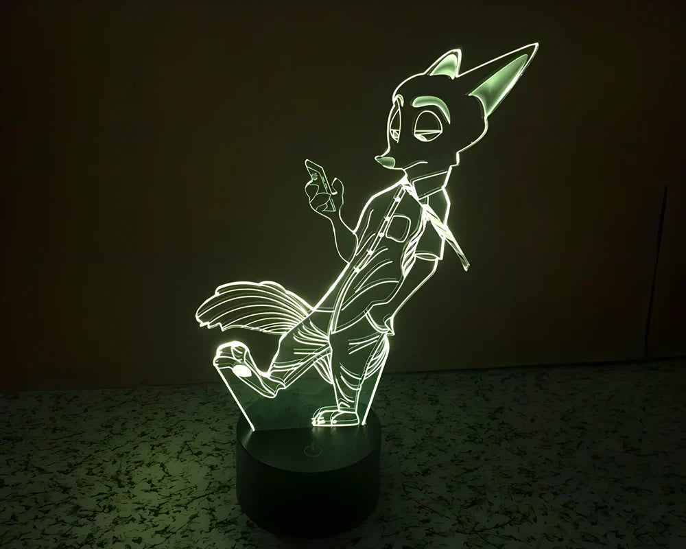 3D Visual LED Night Lights creating an optical illusion of a 3D hologram with colour-changing capabilities