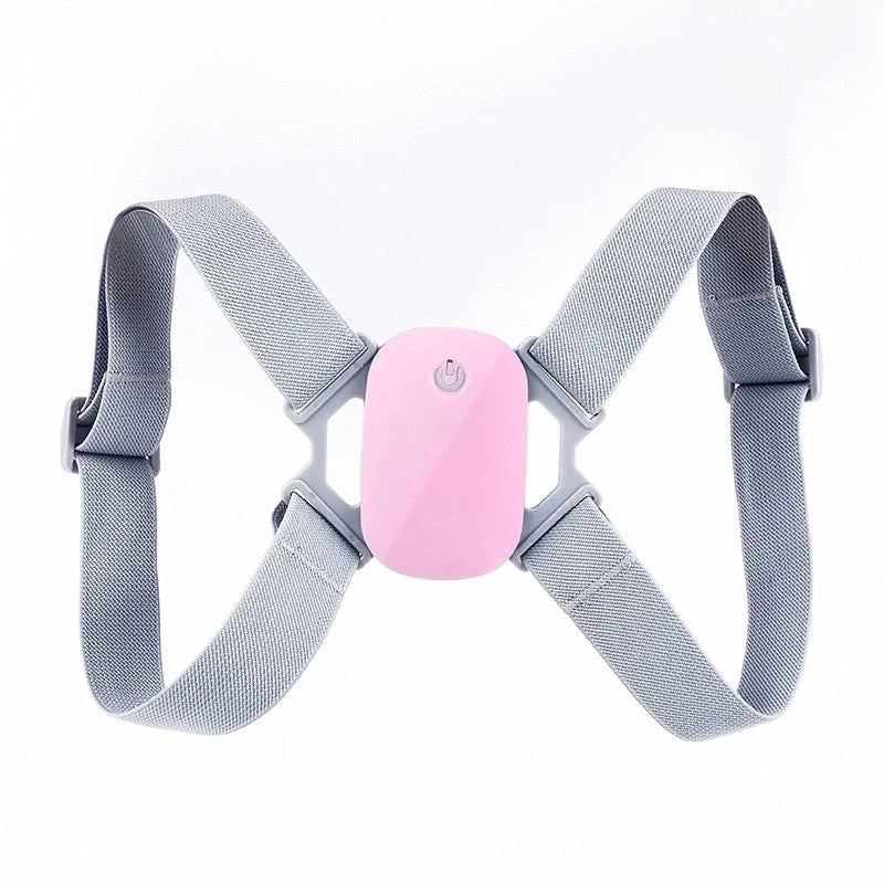 Smart Posture Corrector in pink, gray, and black LCD colors for spine alignment and back support