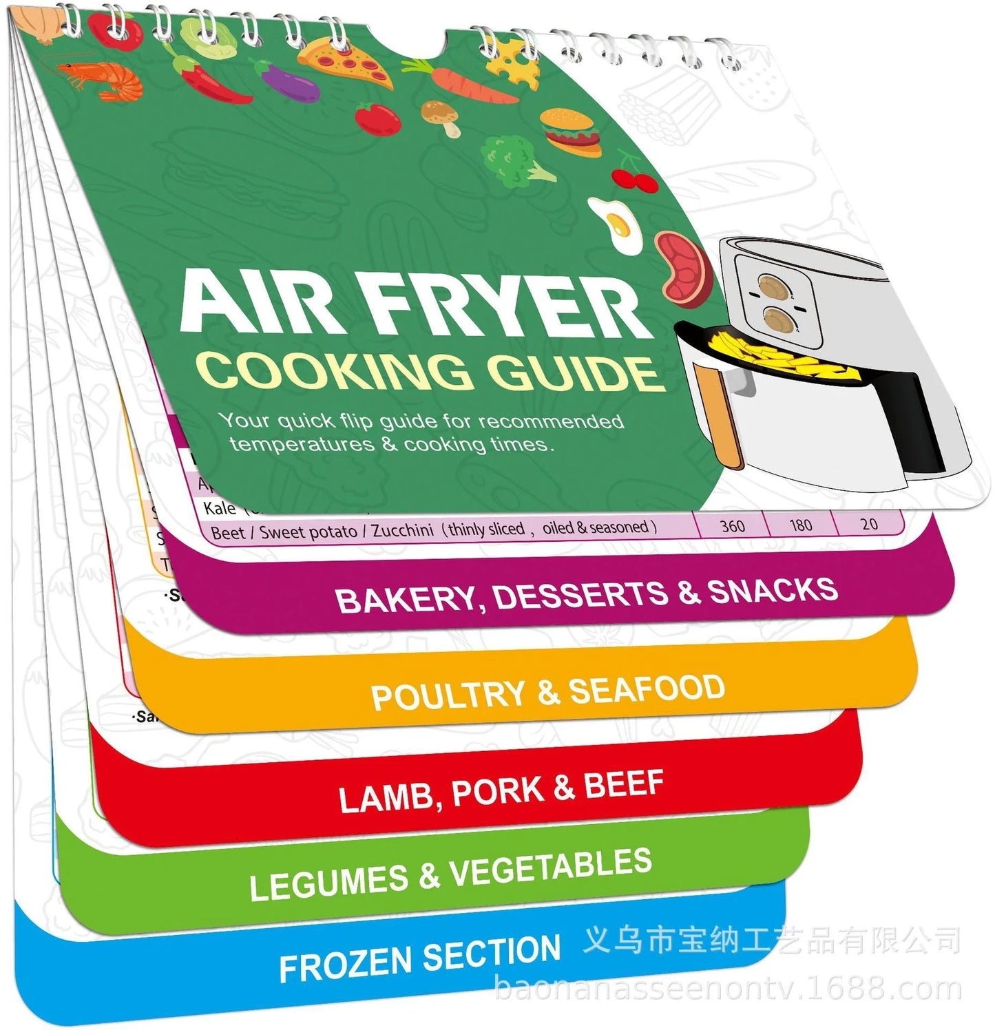 Magnetic cooking time cheat sheet for easy meal preparation in the kitchen