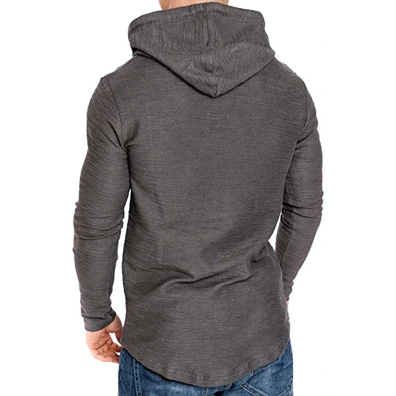 Men's slim-fit cotton blend hoodie in various colours