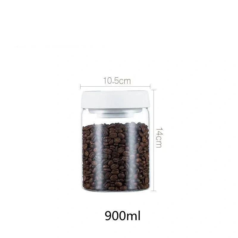Premium glass airtight coffee canister set with vacuum seal technology for preserving freshness of coffee beans and other dry goods