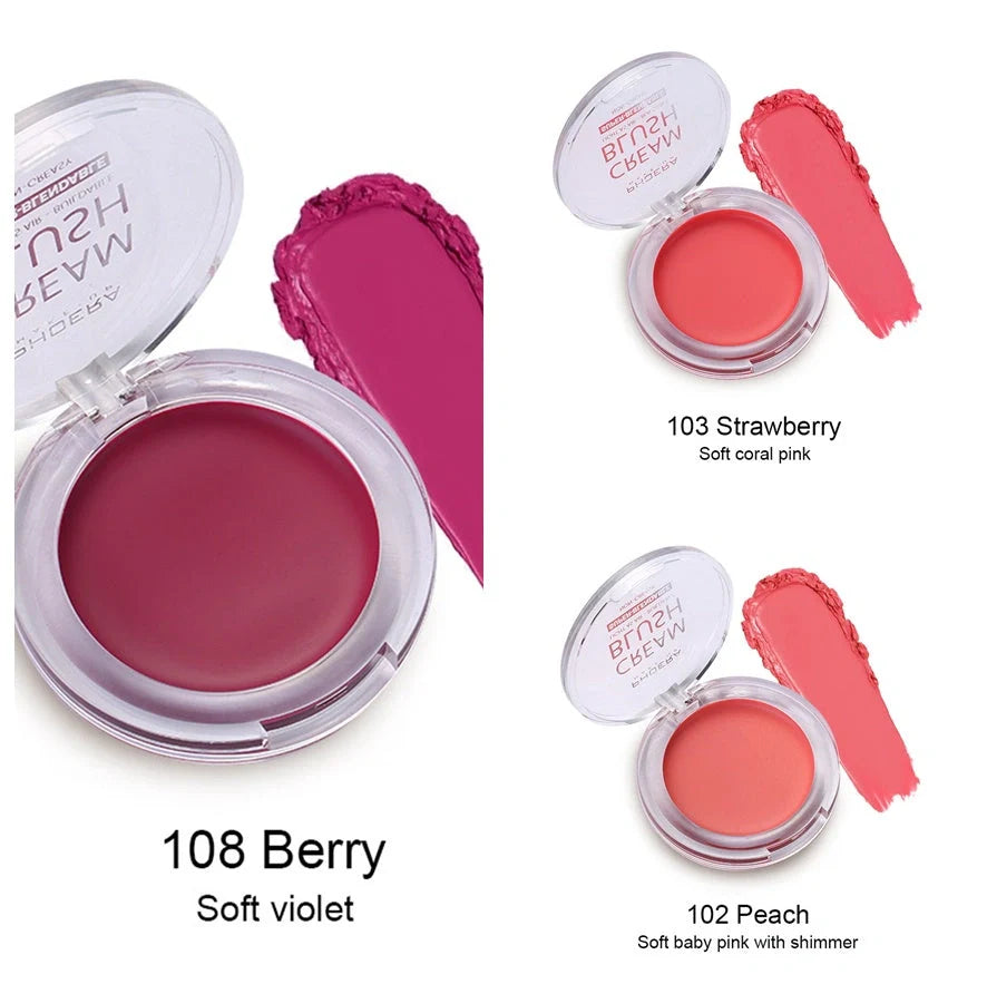 PHOERA Brightening Blush Cream in a variety of vibrant shades, delivering a radiant, healthy-looking glow to the complexion
